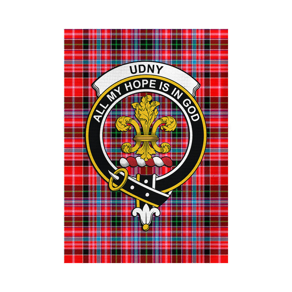 Udny Tartan Flag with Family Crest - Tartan Vibes Clothing