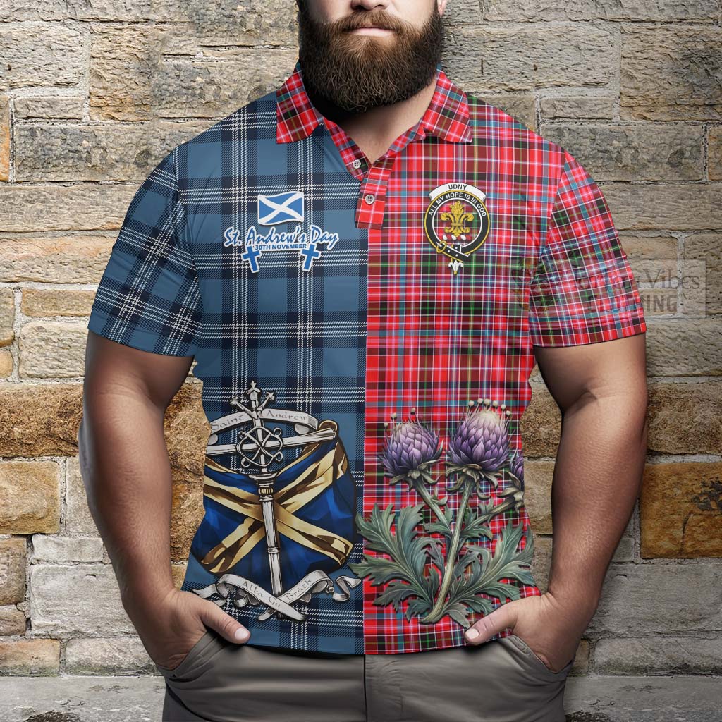 Tartan Vibes Clothing Udny Tartan Polo Shirt Happy St. Andrew's Day Half Tartan Style