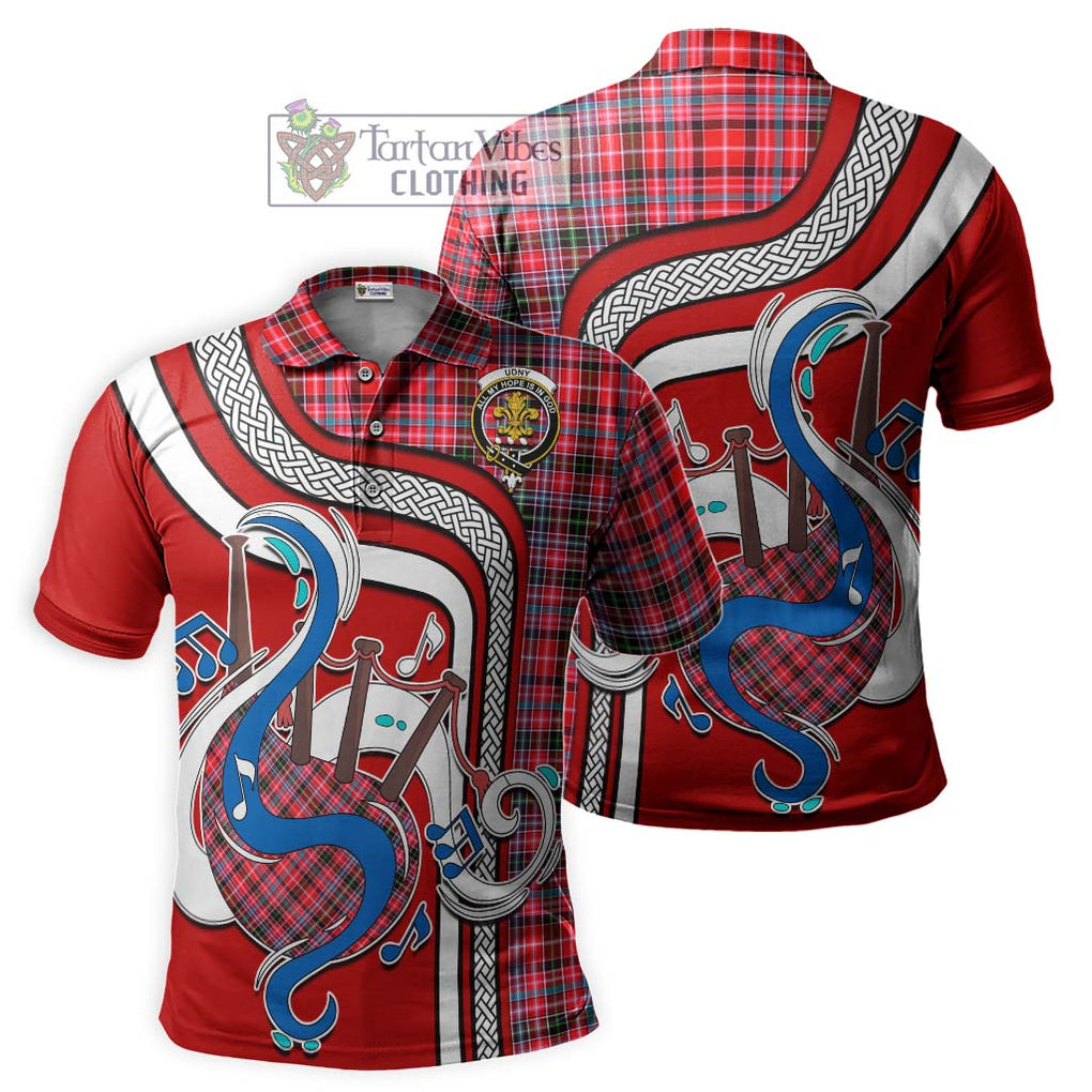 Tartan Vibes Clothing Udny Tartan Polo Shirt with Epic Bagpipe Style