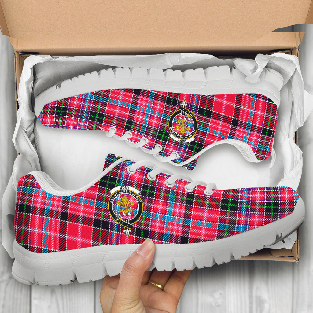 Udny Tartan Sneakers with Family Crest - Tartan Vibes Clothing