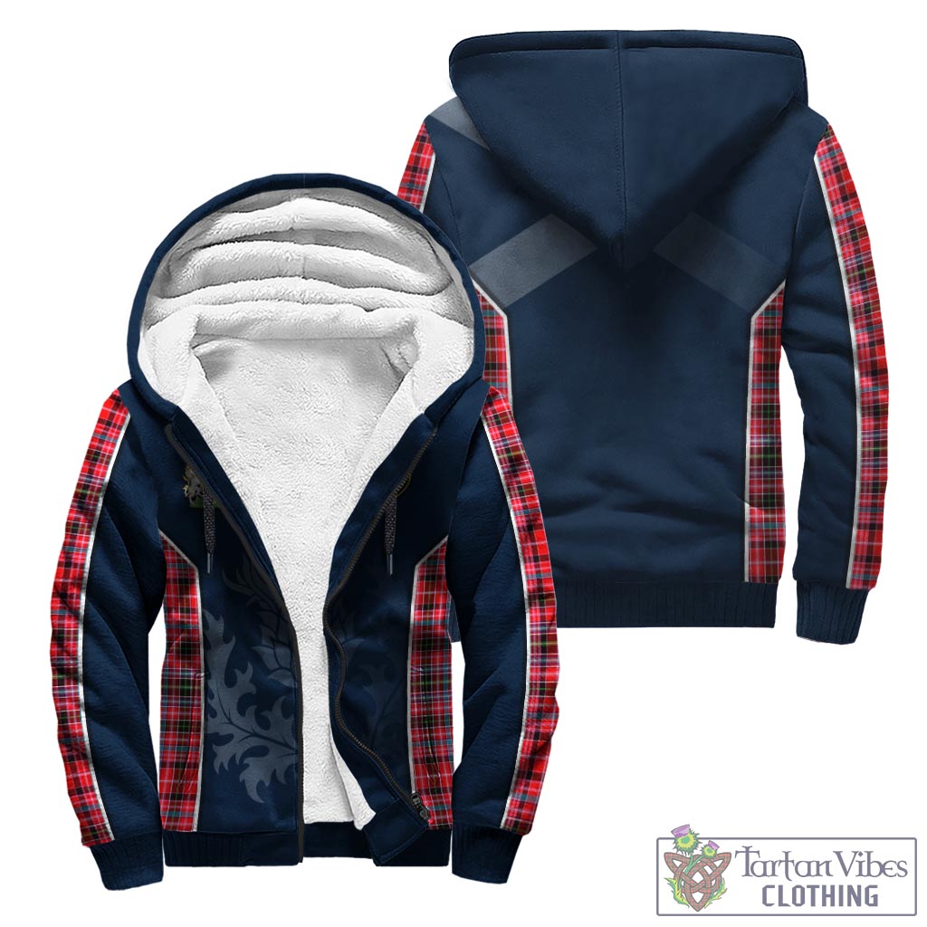 Tartan Vibes Clothing Udny Tartan Sherpa Hoodie with Family Crest and Scottish Thistle Vibes Sport Style