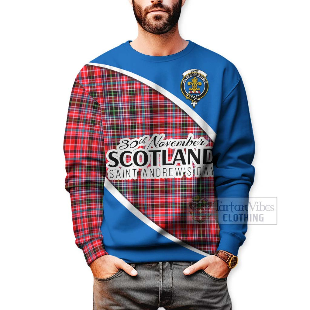 Tartan Vibes Clothing Udny Family Crest Tartan Sweatshirt Celebrate Saint Andrew's Day in Style