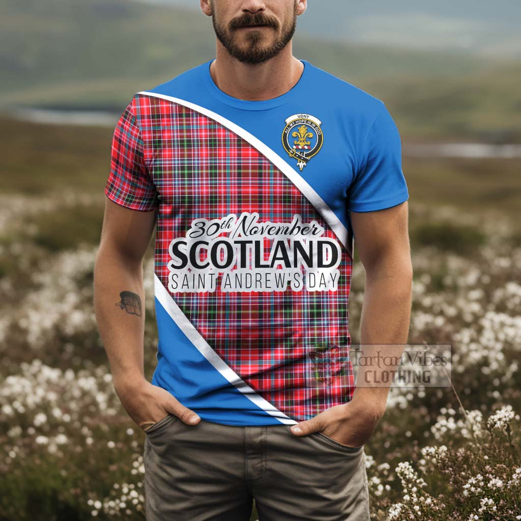 Tartan Vibes Clothing Udny Family Crest Tartan T-Shirt Celebrate Saint Andrew's Day in Style