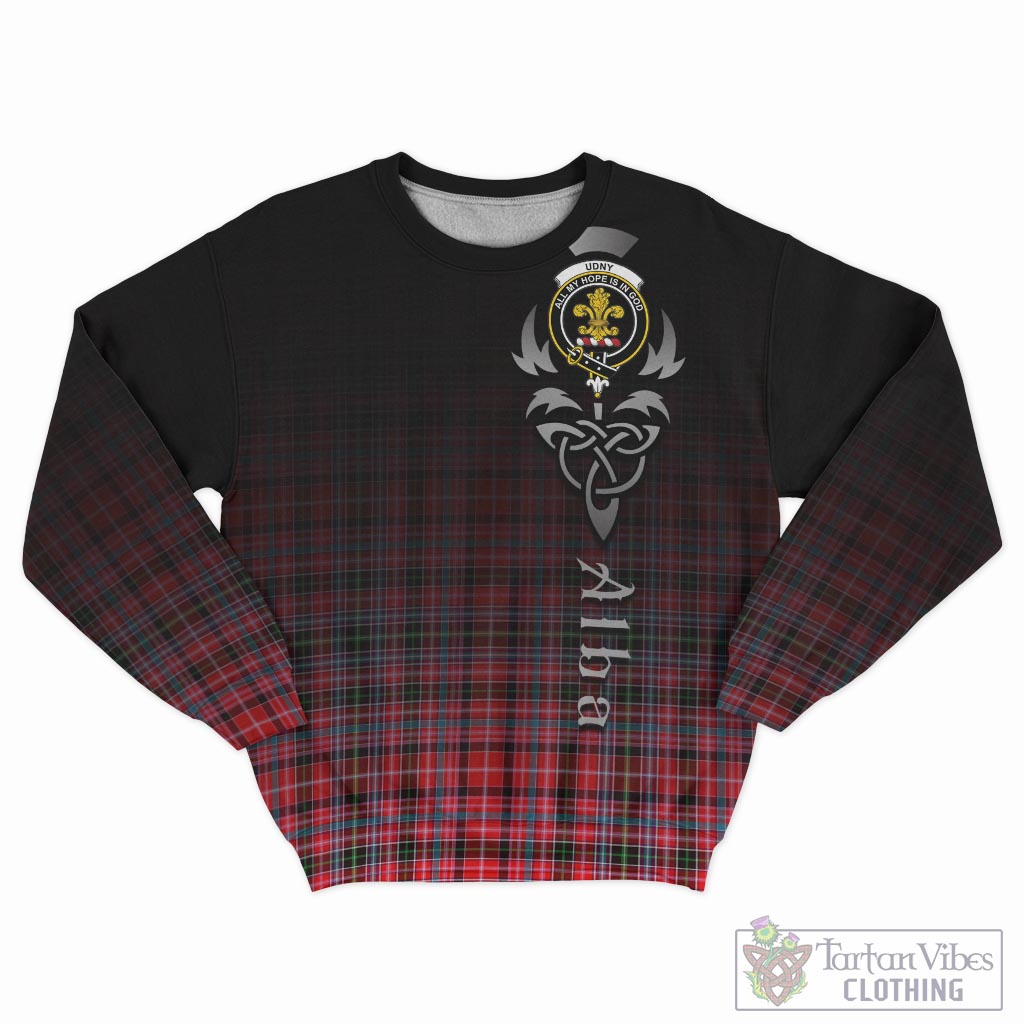 Udny Tartan Sweatshirt Featuring Alba Gu Brath Family Crest Celtic Inspired - Tartan Vibes Clothing