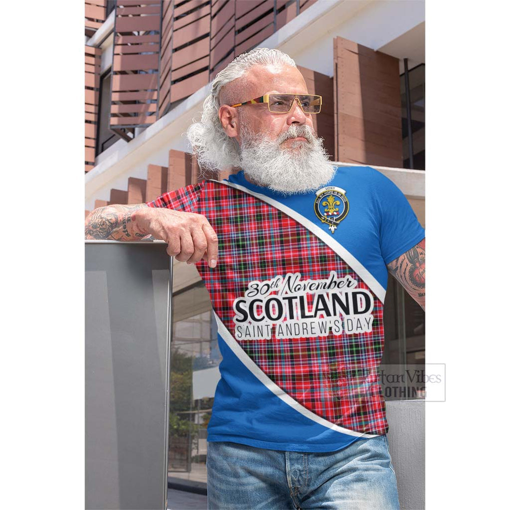 Tartan Vibes Clothing Udny Family Crest Tartan Cotton T-shirt Celebrate Saint Andrew's Day in Style