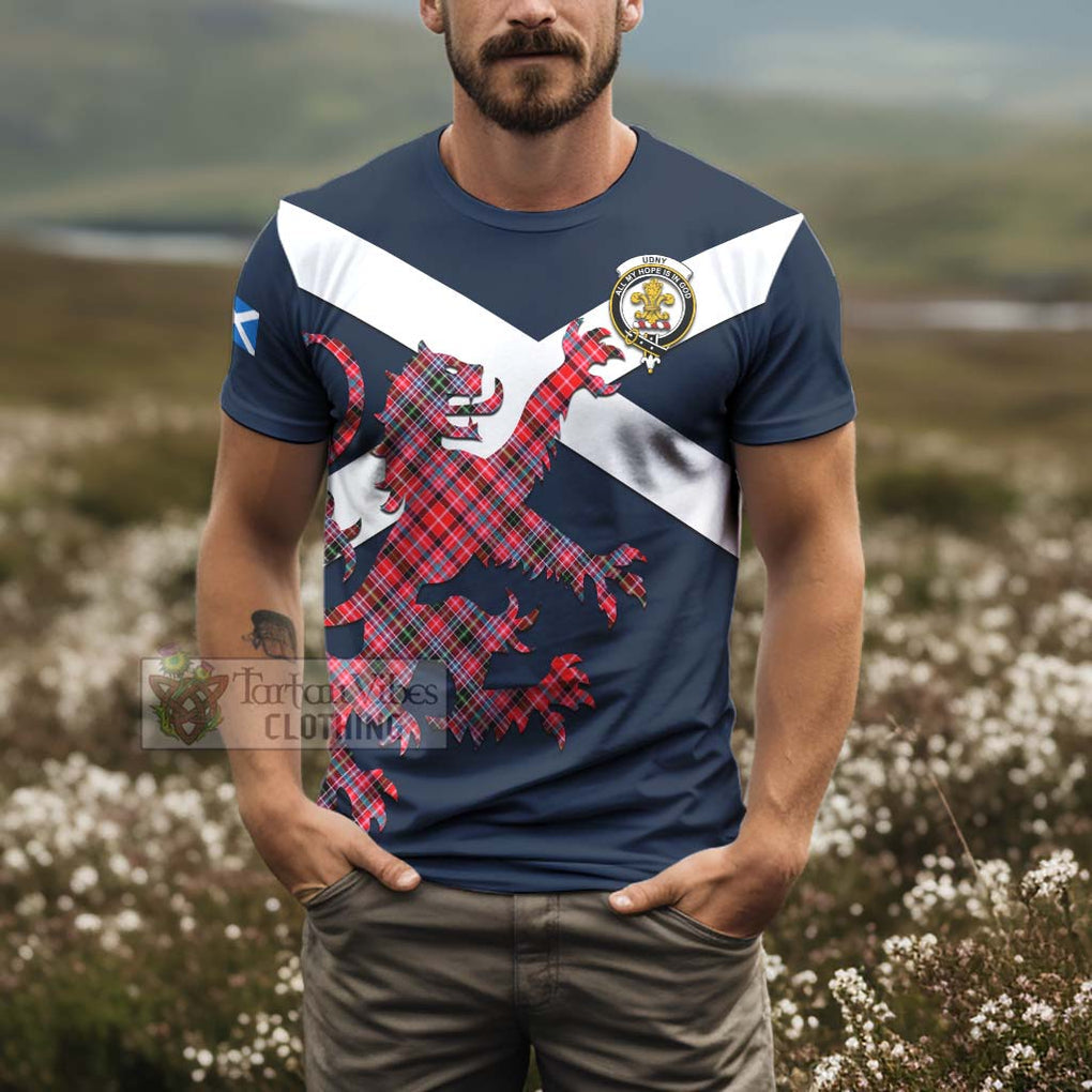 Tartan Vibes Clothing Udny Tartan Lion Rampant T-Shirt – Proudly Display Your Heritage with Alba Gu Brath and Clan Name