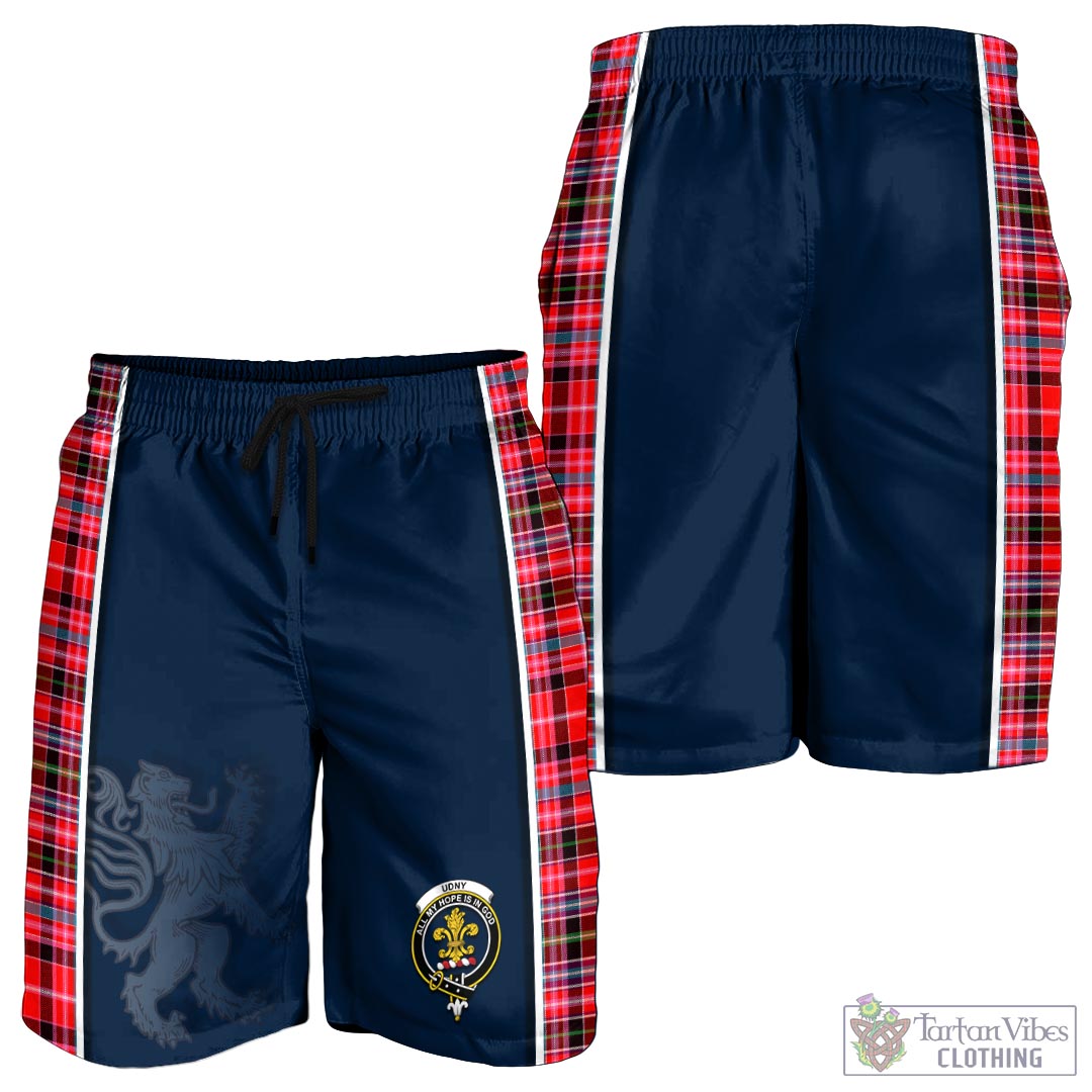 Tartan Vibes Clothing Udny Tartan Men's Shorts with Family Crest and Lion Rampant Vibes Sport Style