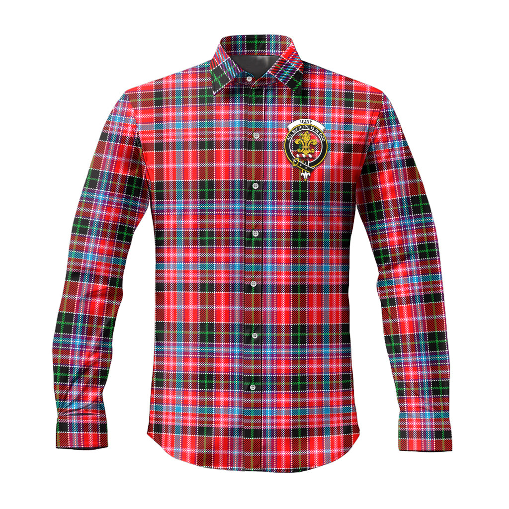 udny-tartan-long-sleeve-button-up-shirt-with-family-crest