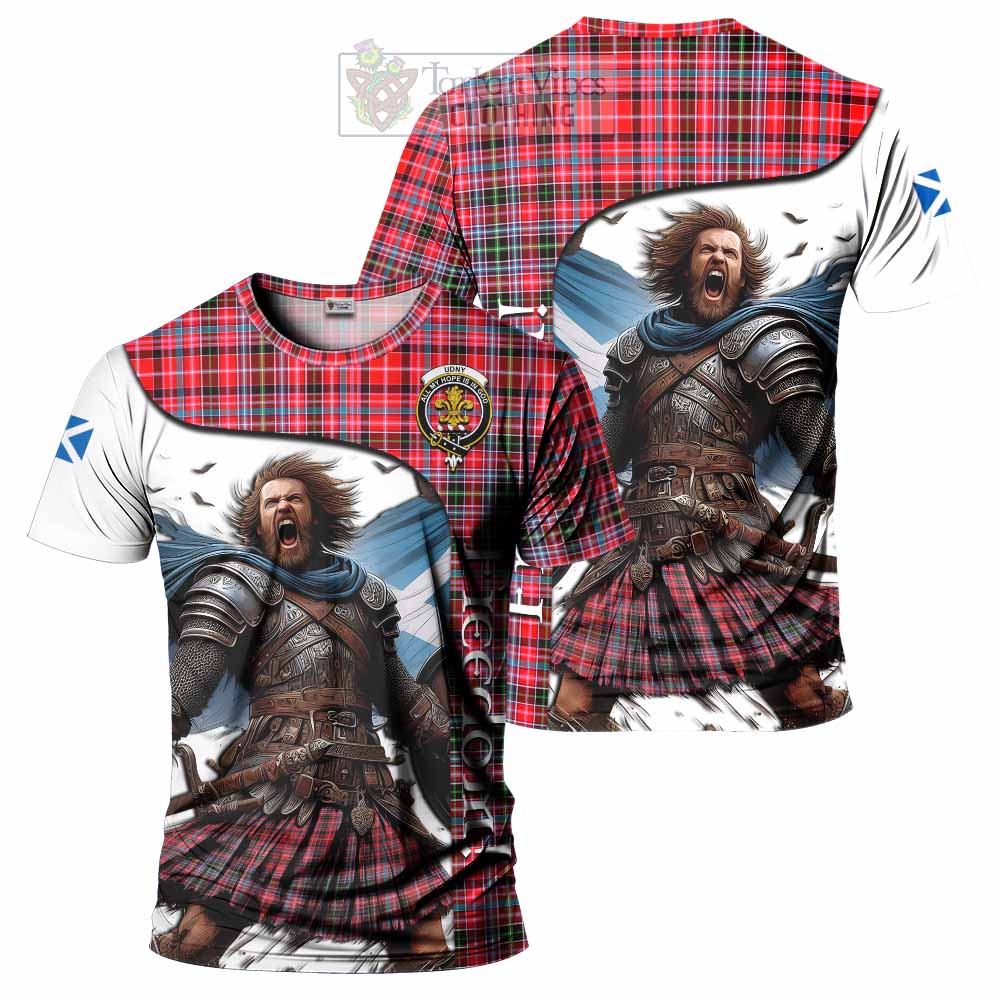 Udny Crest Tartan T-Shirt Inspired by the Freedom of Scottish Warrior