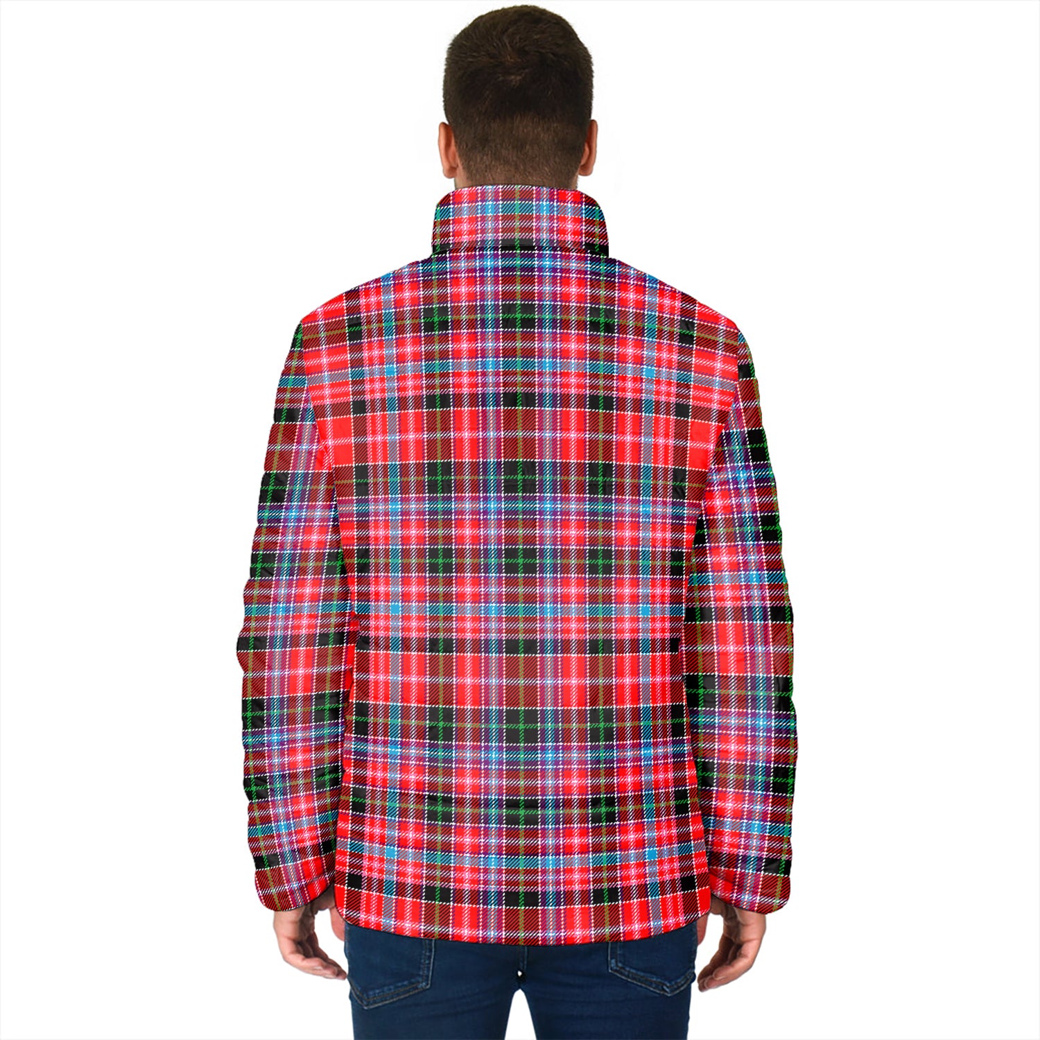 Udny Tartan Padded Jacket with Family Crest - Tartan Vibes Clothing