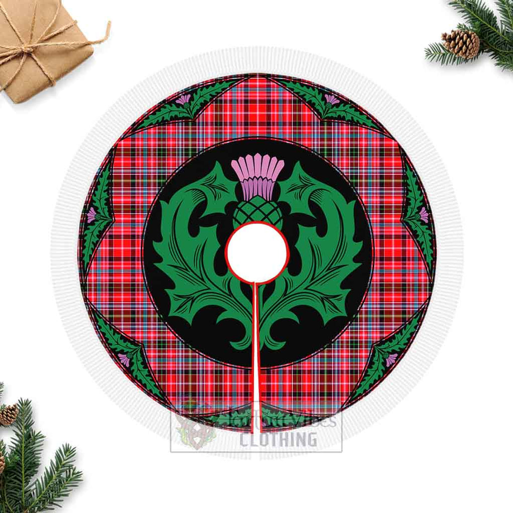 Udny Tartan Christmas Tree Skirt Scottish Thistle Style Fringed Tree Skirts - Tartan Vibes Clothing