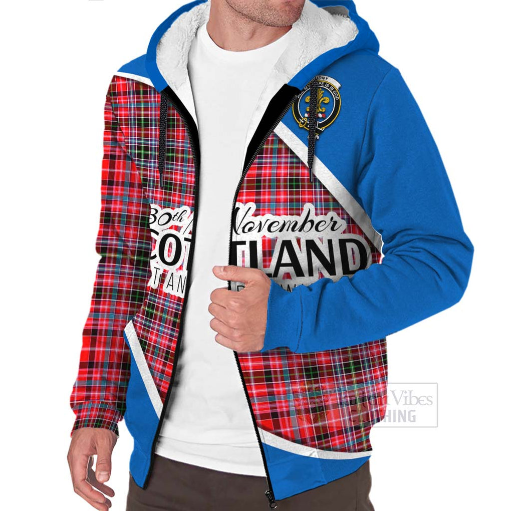 Tartan Vibes Clothing Udny Family Crest Tartan Sherpa Hoodie Celebrate Saint Andrew's Day in Style