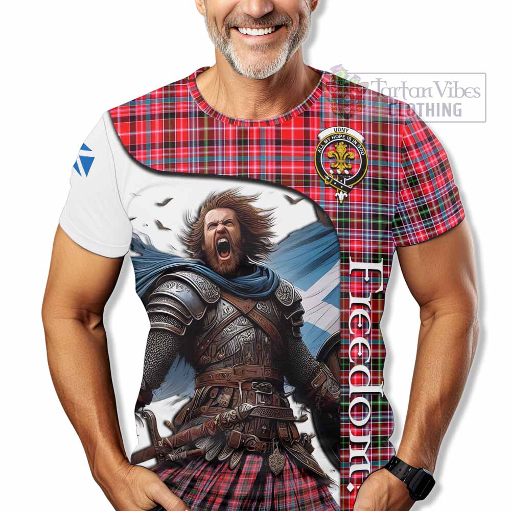 Udny Crest Tartan T-Shirt Inspired by the Freedom of Scottish Warrior