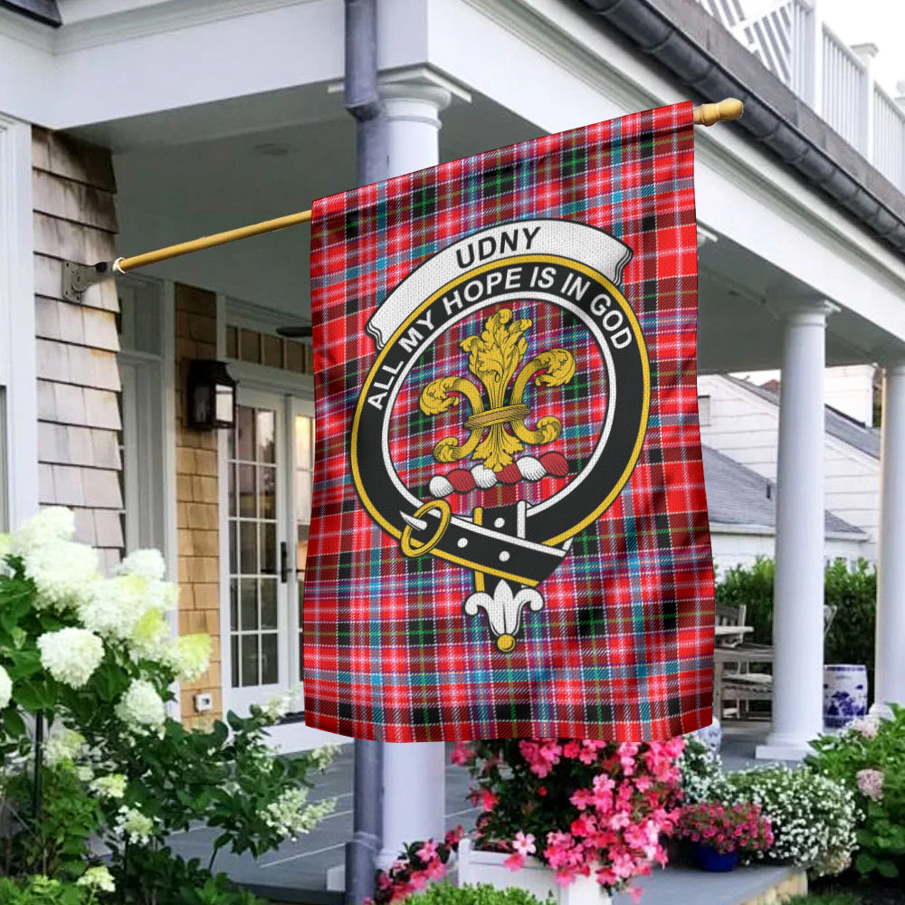 Udny Tartan Flag with Family Crest - Tartan Vibes Clothing