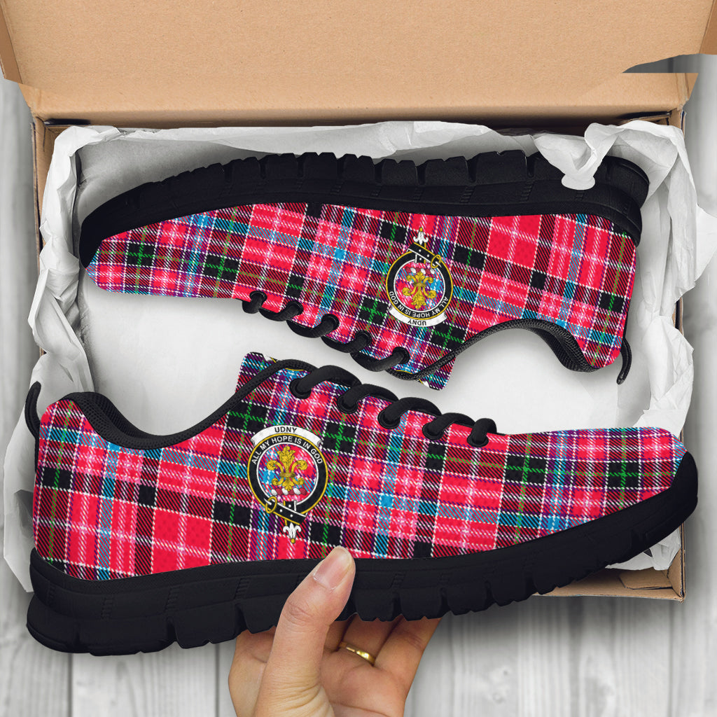 Udny Tartan Sneakers with Family Crest - Tartan Vibes Clothing