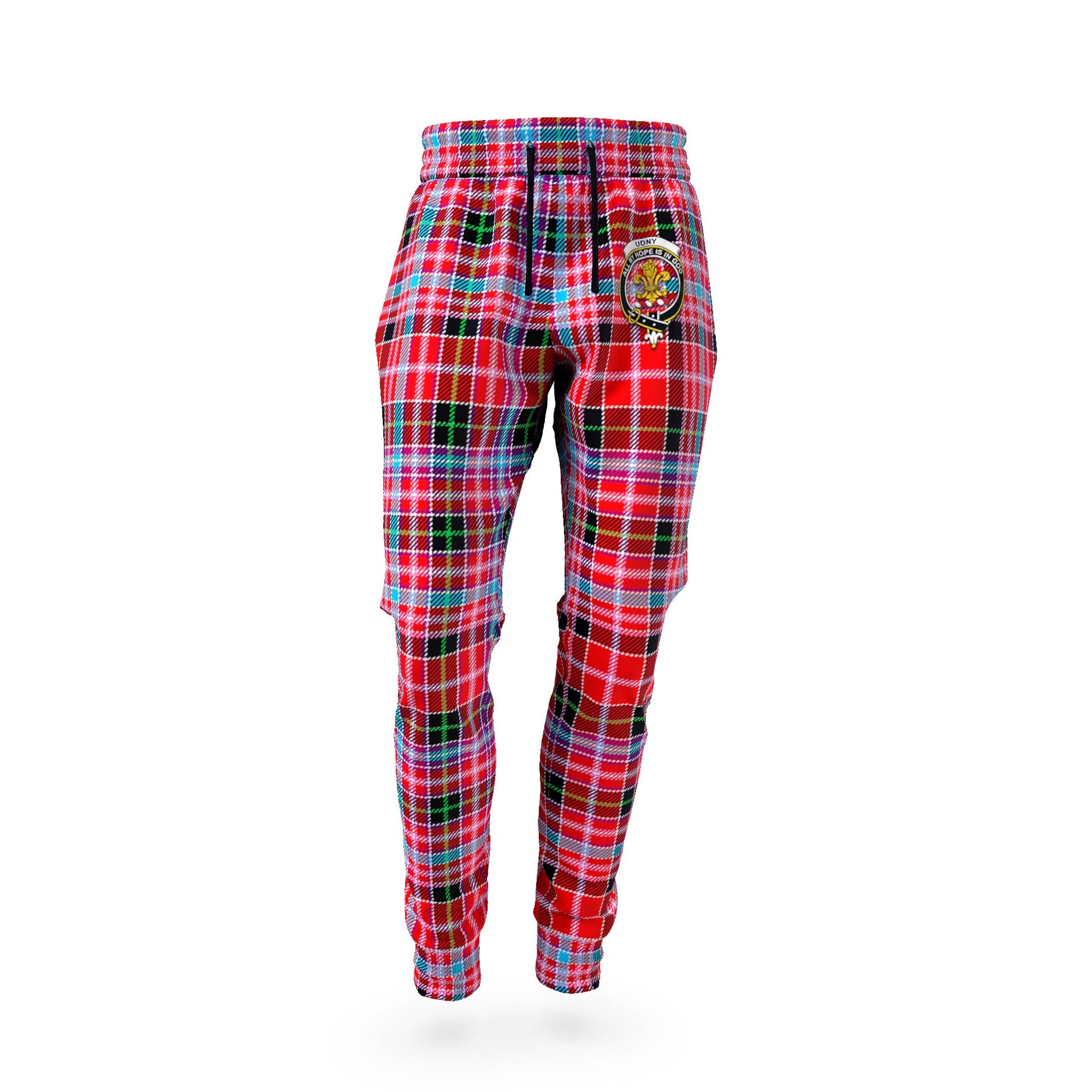 Udny Tartan Joggers Pants with Family Crest - Tartan Vibes Clothing