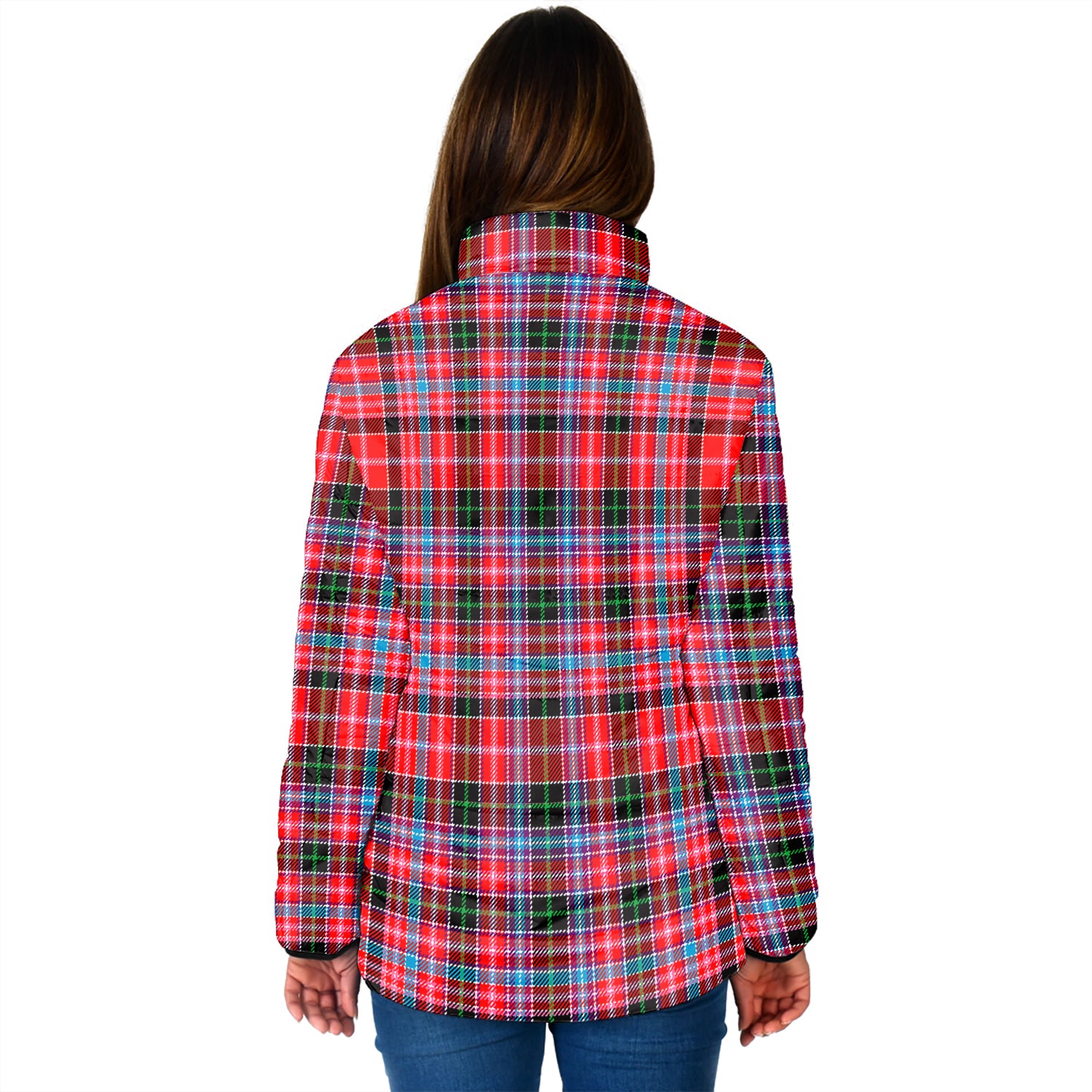 Udny Tartan Padded Jacket with Family Crest - Tartan Vibes Clothing