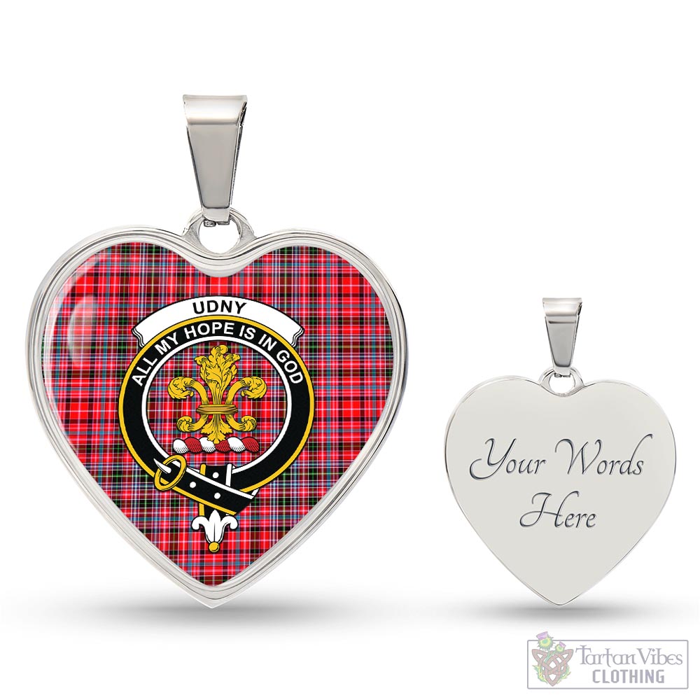Udny Tartan Heart Necklace with Family Crest Luxury Necklace (Silver) Yes - Tartan Vibes Clothing