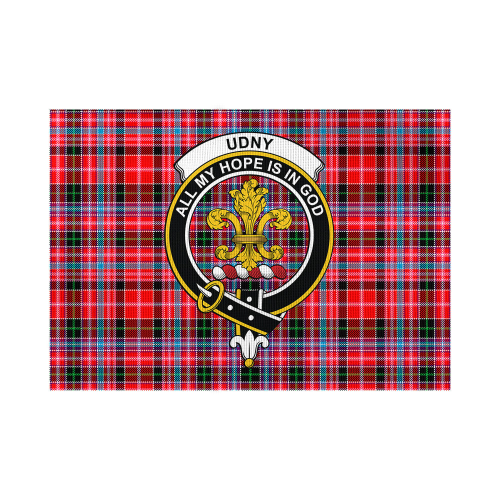 Udny Tartan Flag with Family Crest - Tartan Vibes Clothing