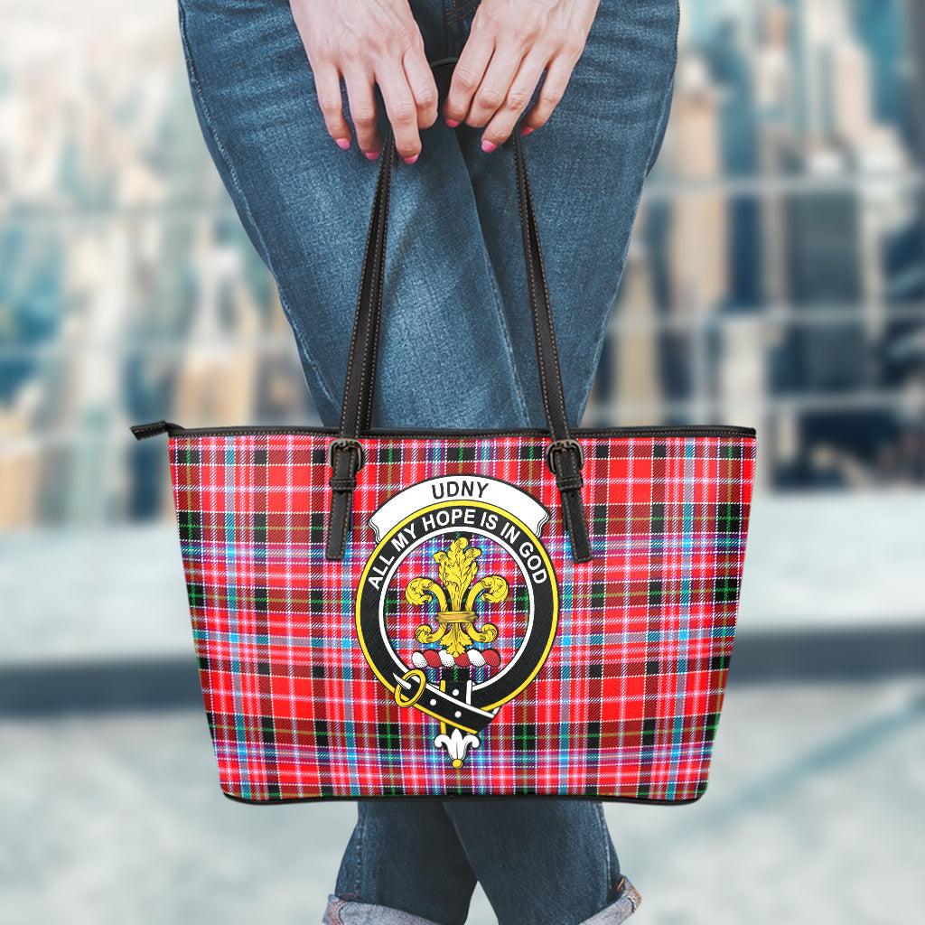 udny-tartan-leather-tote-bag-with-family-crest