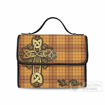 Ulster Tartan Waterproof Canvas Bag Golden Thistle Celtic Cross Style