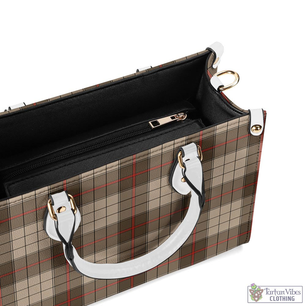 Tartan Vibes Clothing Ulster Brown Modern Tartan Luxury Leather Handbags