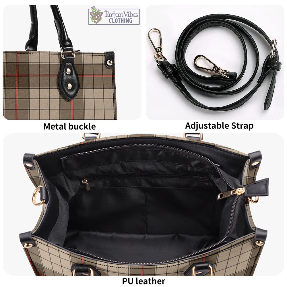 Tartan Vibes Clothing Ulster Brown Modern Tartan Luxury Leather Handbags