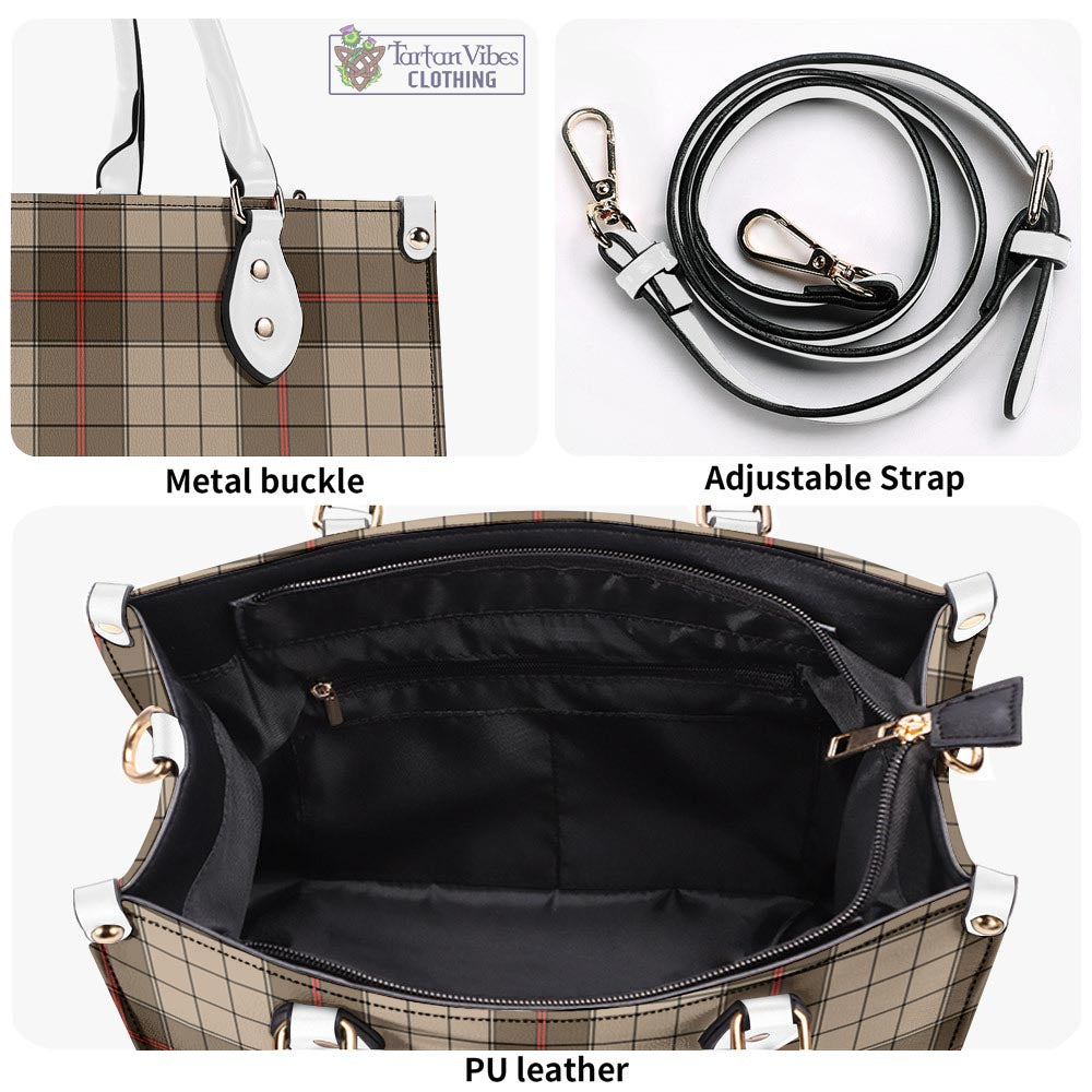 Tartan Vibes Clothing Ulster Brown Modern Tartan Luxury Leather Handbags