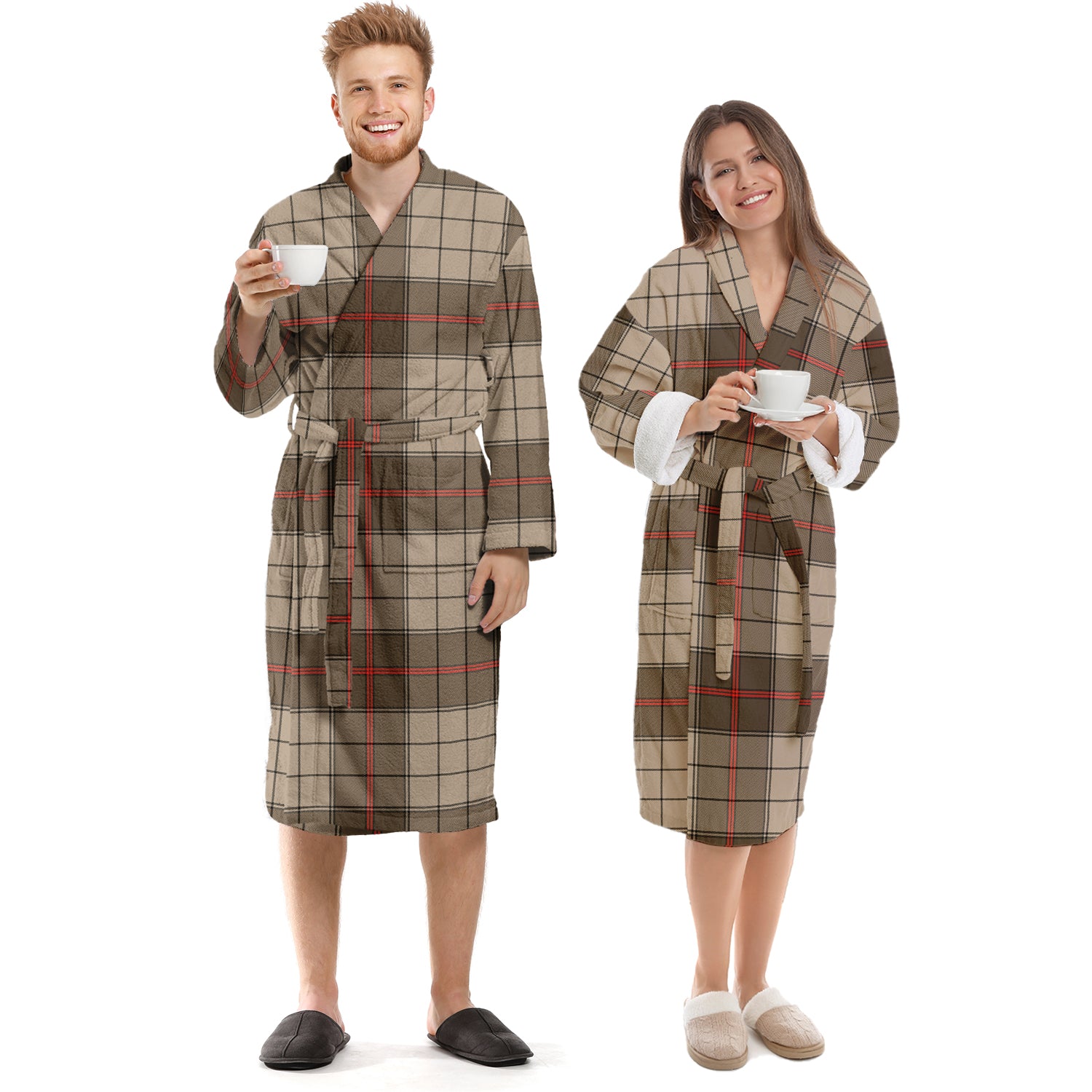 Tartan Vibes Clothing Ulster Brown Modern Tartan Bathrobe