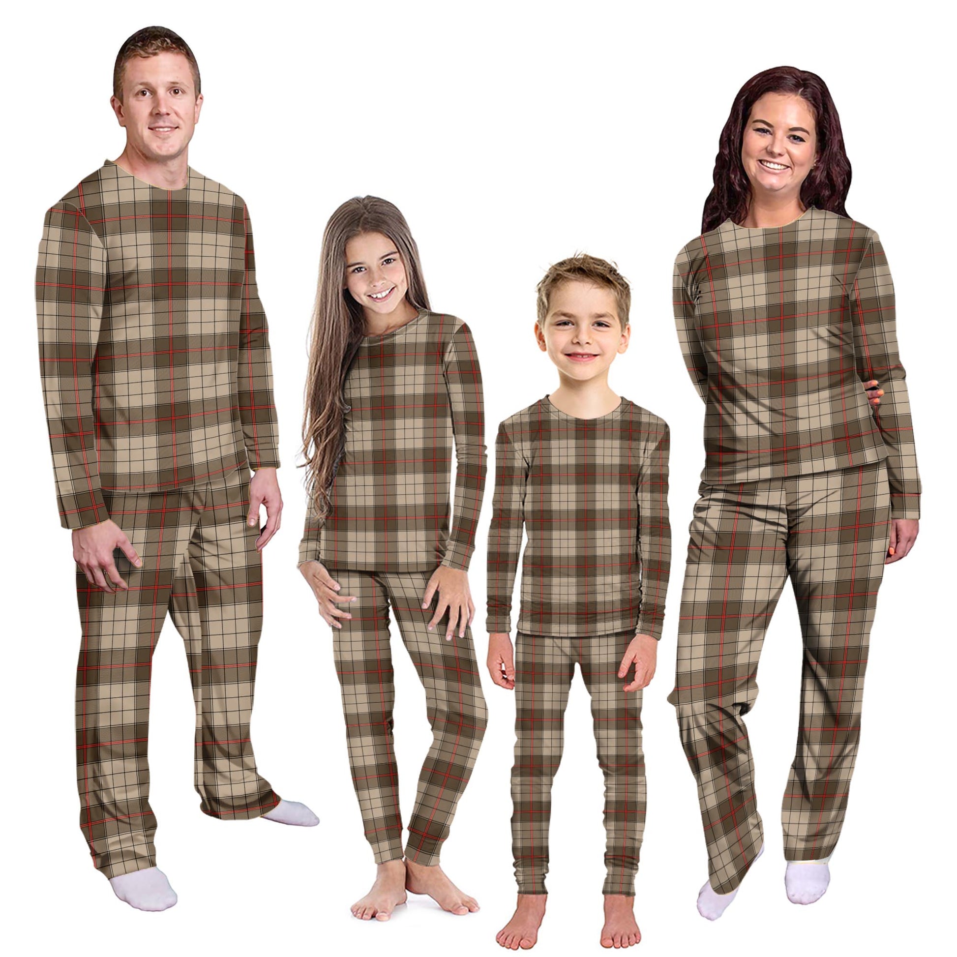 Ulster Brown Modern Tartan Pajamas Family Set Kid - Tartan Vibes Clothing