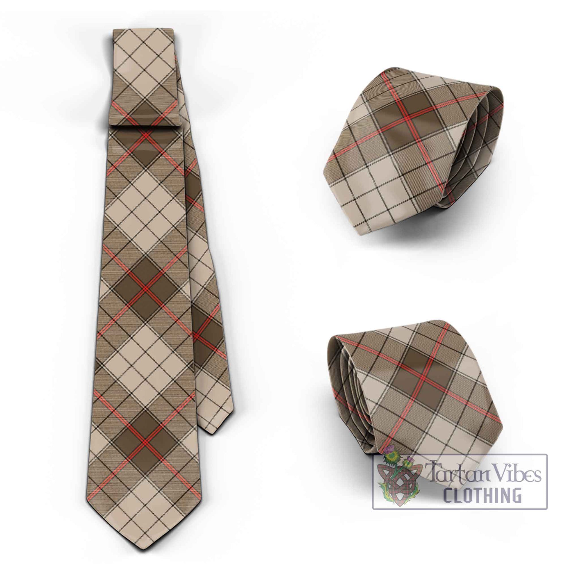 Tartan Vibes Clothing Ulster Brown Modern Tartan Classic Necktie Cross Style