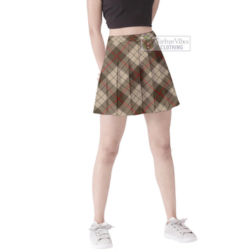 Ulster Brown Modern Tartan Women's Plated Mini Skirt