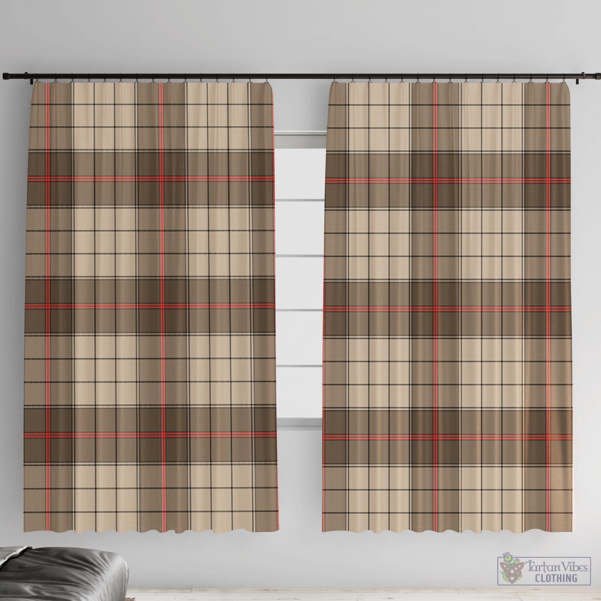 Ulster Brown Modern Tartan Window Curtain