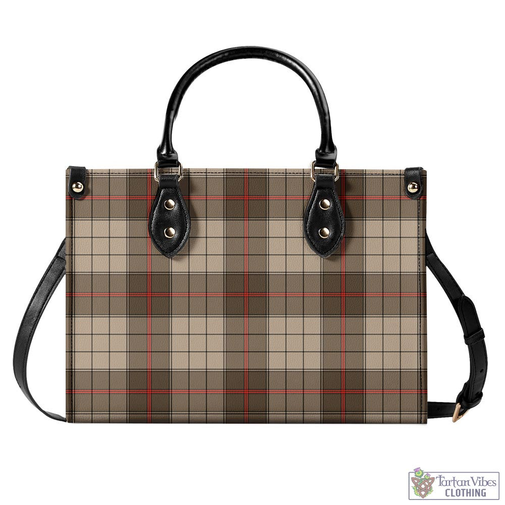 Tartan Vibes Clothing Ulster Brown Modern Tartan Luxury Leather Handbags