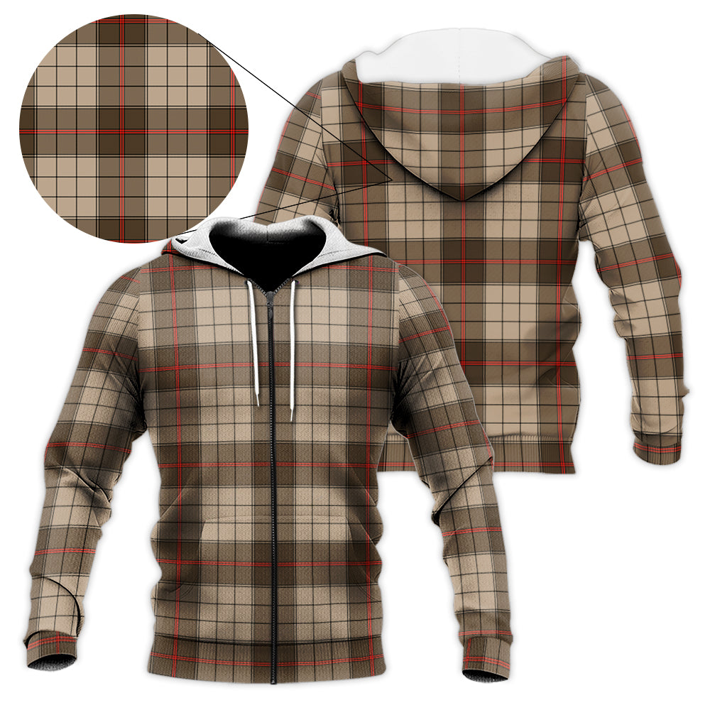 Tartan Vibes Clothing Ulster Brown Modern Tartan Knitted Hoodie