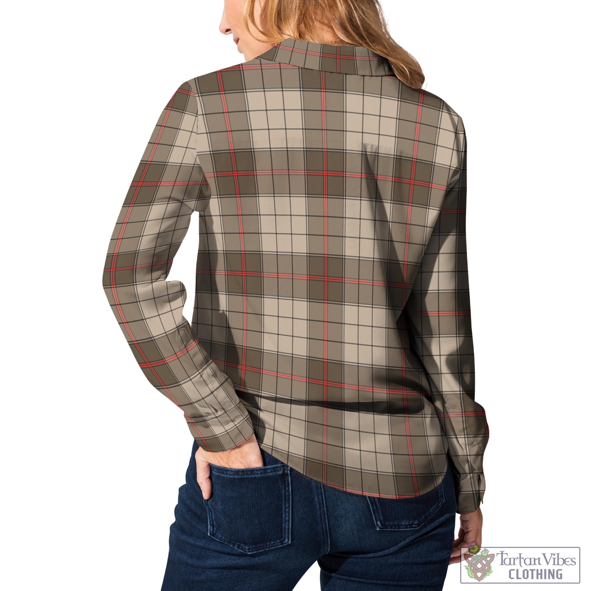 Ulster Brown Modern Tartan Womens Casual Shirt