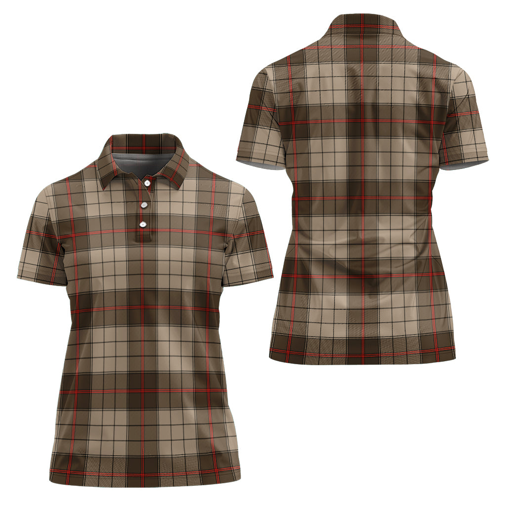 Tartan Vibes Clothing Ulster Brown Modern Tartan Polo Shirt For Women