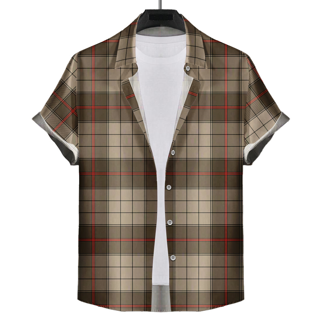 Tartan Vibes Clothing Ulster Brown Modern Tartan Short Sleeve Button Up Shirt