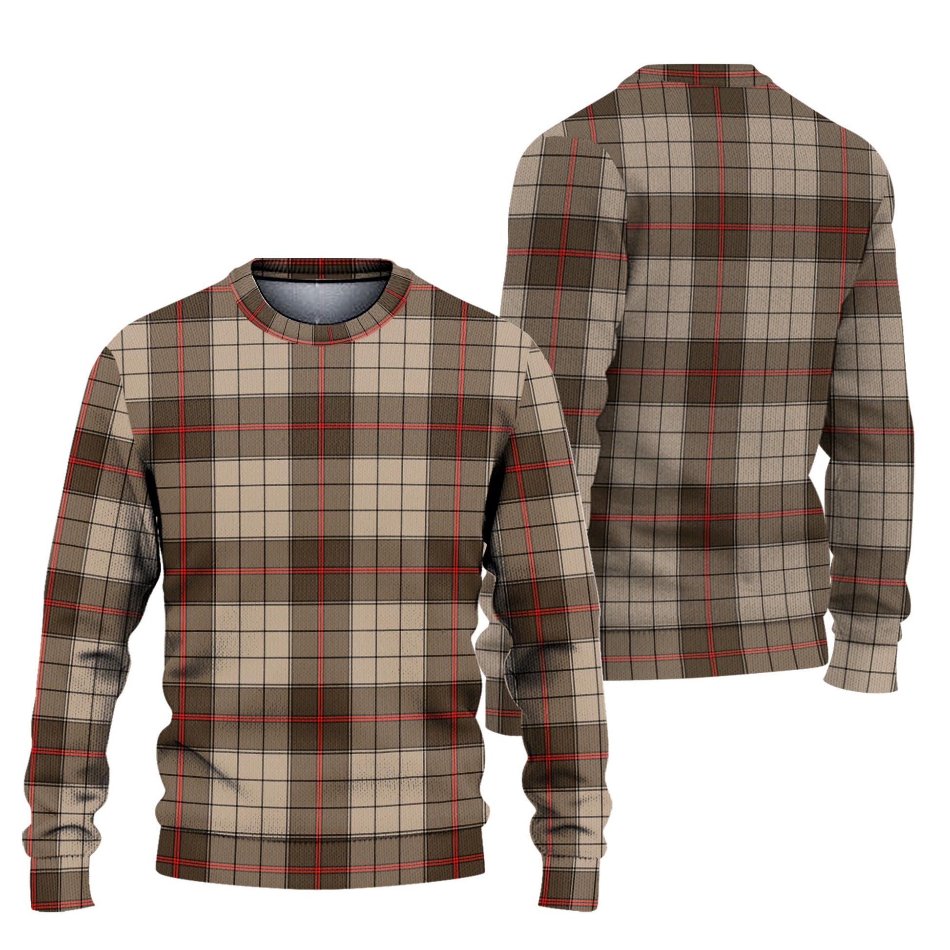 Tartan Vibes Clothing Ulster Brown Modern Tartan Knitted Sweater