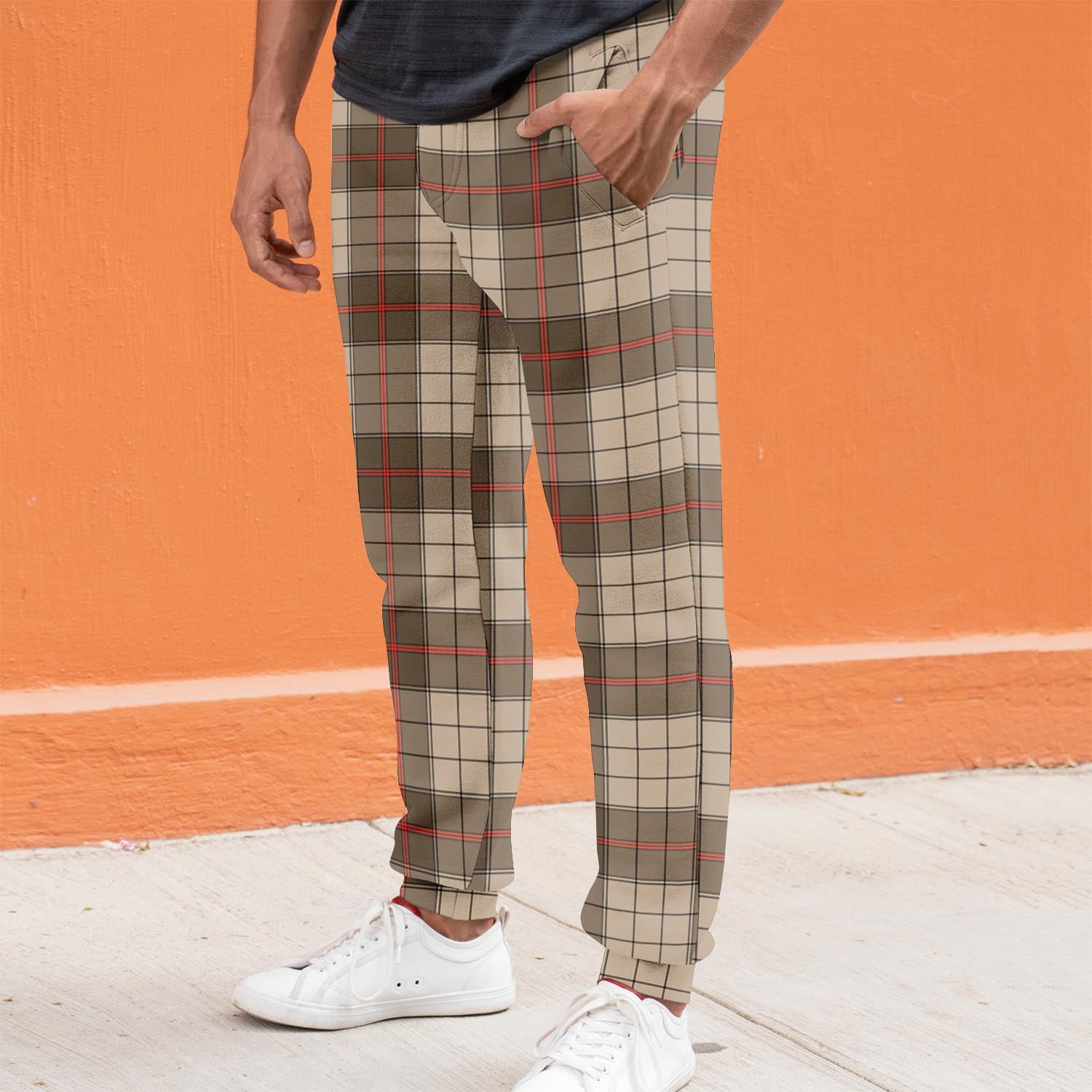 Ulster Brown Modern Tartan Joggers Pants S - Tartan Vibes Clothing