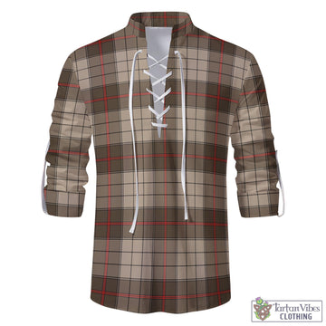 Ulster Brown Modern Tartan Men's Scottish Traditional Jacobite Ghillie Kilt Shirt