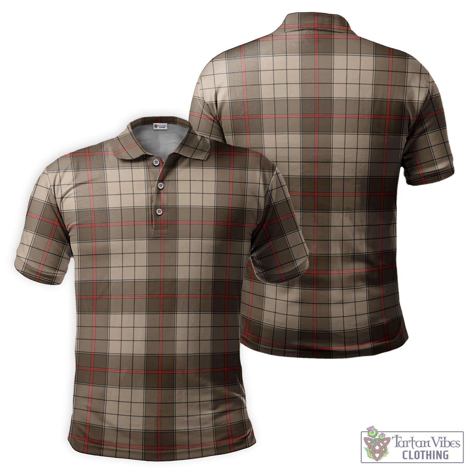 Tartan Vibes Clothing Ulster Brown Modern Tartan Mens Polo Shirt