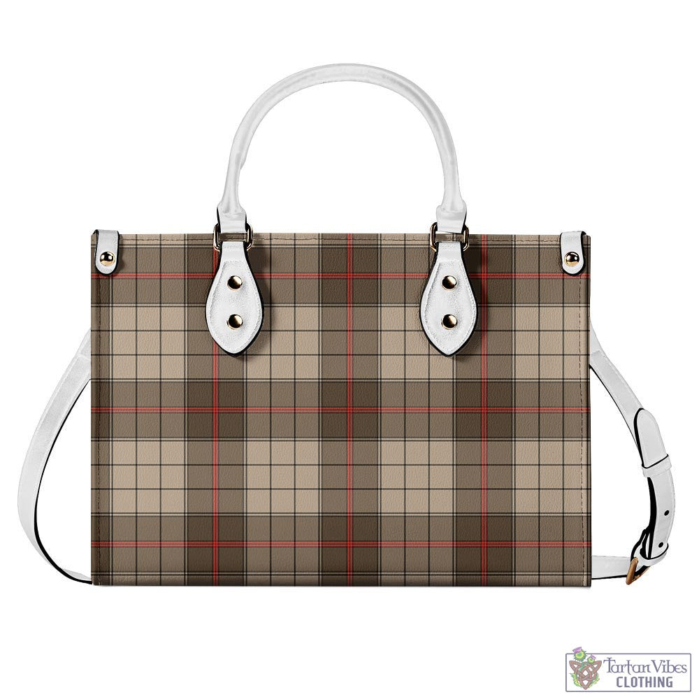 Tartan Vibes Clothing Ulster Brown Modern Tartan Luxury Leather Handbags