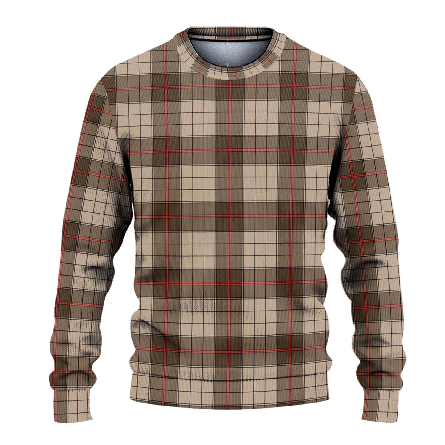 Ulster Brown Modern Tartan Knitted Sweater - Tartanvibesclothing