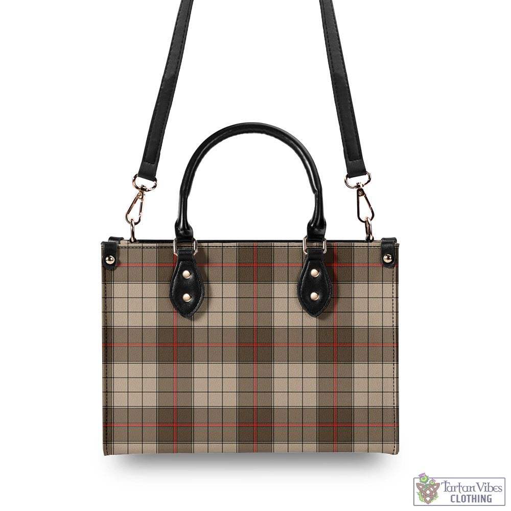 Tartan Vibes Clothing Ulster Brown Modern Tartan Luxury Leather Handbags