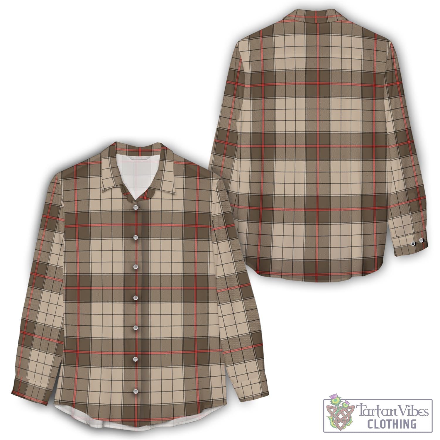 Ulster Brown Modern Tartan Womens Casual Shirt