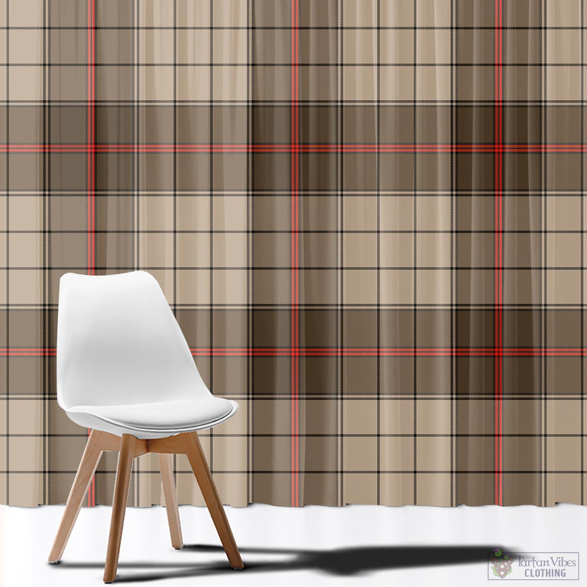 Ulster Brown Modern Tartan Window Curtain