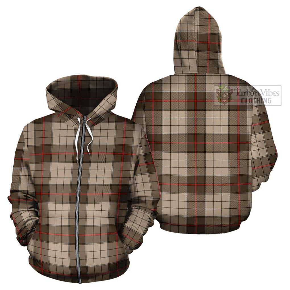 Ulster Brown Modern Tartan Cotton Hoodie Zip Hoodie - Tartan Vibes Clothing