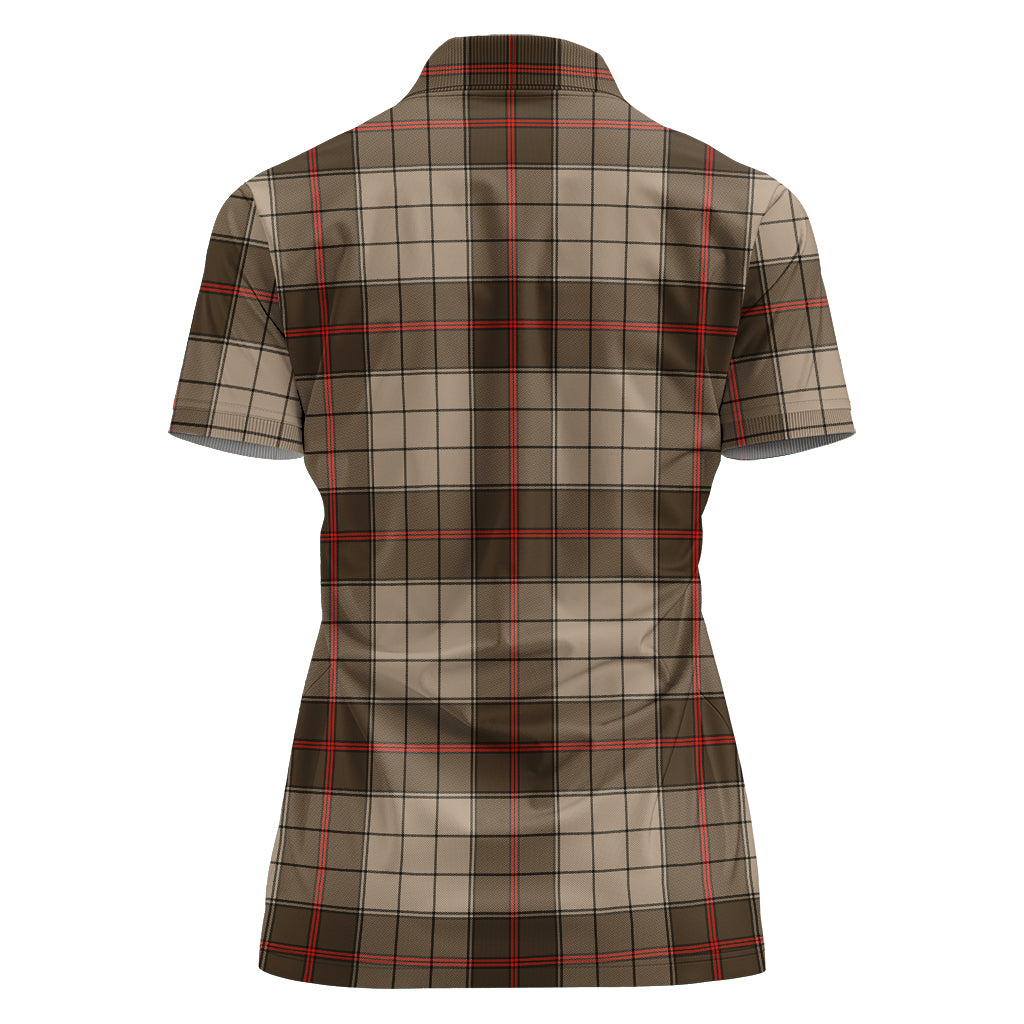 Tartan Vibes Clothing Ulster Brown Modern Tartan Polo Shirt For Women