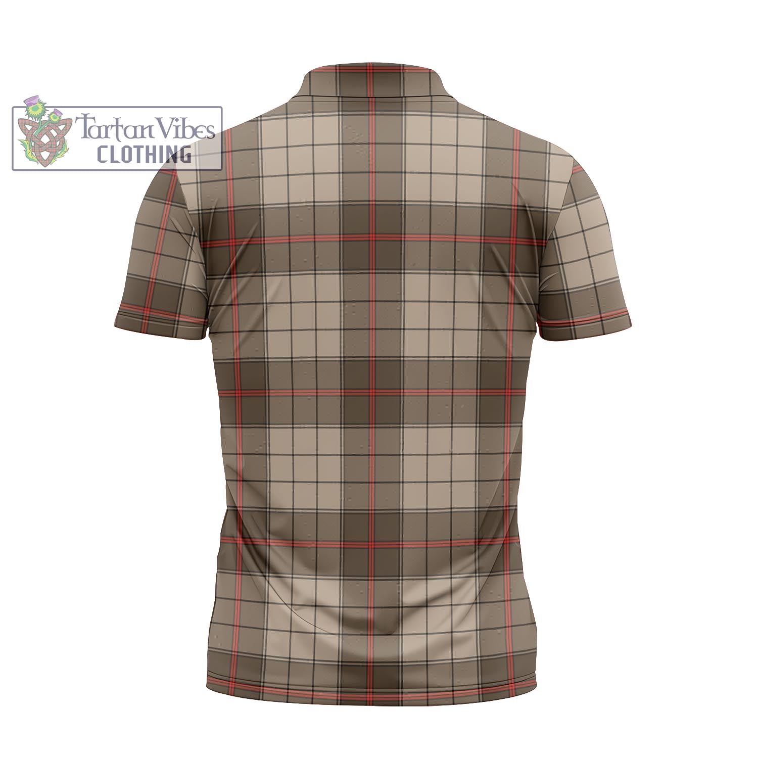 Tartan Vibes Clothing Ulster Brown Modern Tartan Zipper Polo Shirt